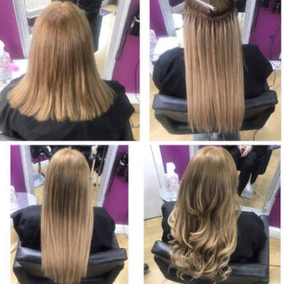 Hair Extensions before and after image